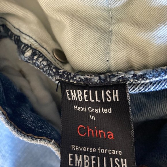 embellish jeans mens 32 Distressed Destroyed Tapered Skinny blue stretch - Picture 5 of 11